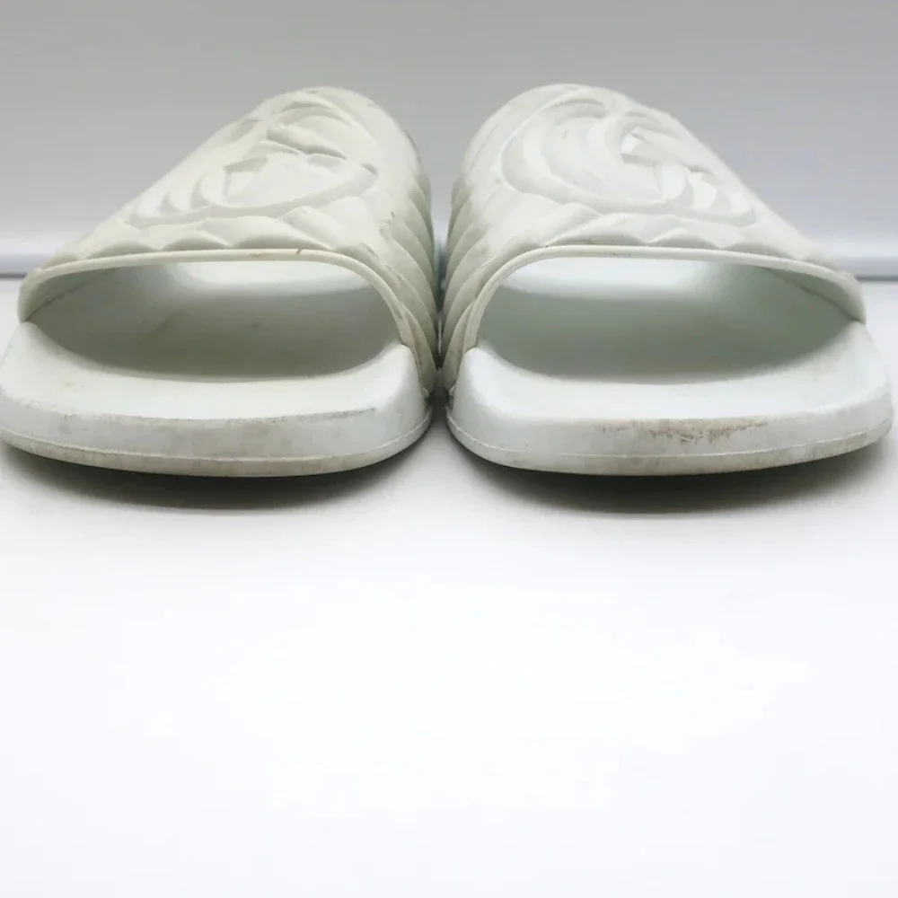 Gucci GG Matelasse Rubber Slide Sandals White Size 36 - Picture 5 of 10